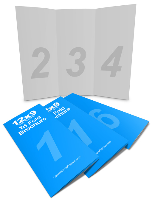 12 x 9 Tri Fold Brochure Mockup Cover Actions Premium