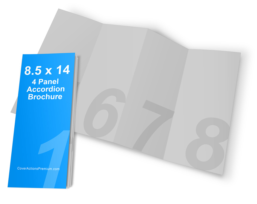 14 x 8.5 Accordion Fold Brochure4 Panel Cover Actions