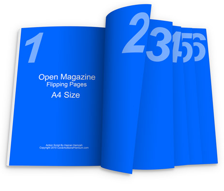 Open Magazine Flipping pages action script