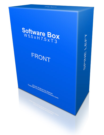 opened top flap software box with CD / DVD ecover actions