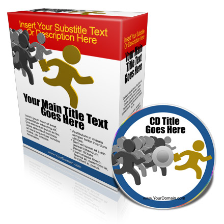 opened top flap software box with CD / DVD ecover actions
