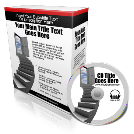 opened top flap software box with CD / DVD ecover actions