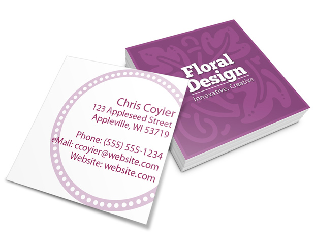 Square Business Card Cover Action