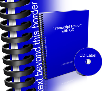 Transcript report book with CD combo ecover actions