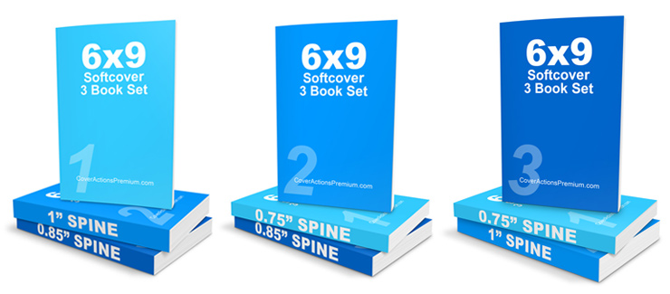 3 Book Set Mockup -6x9 Paperback