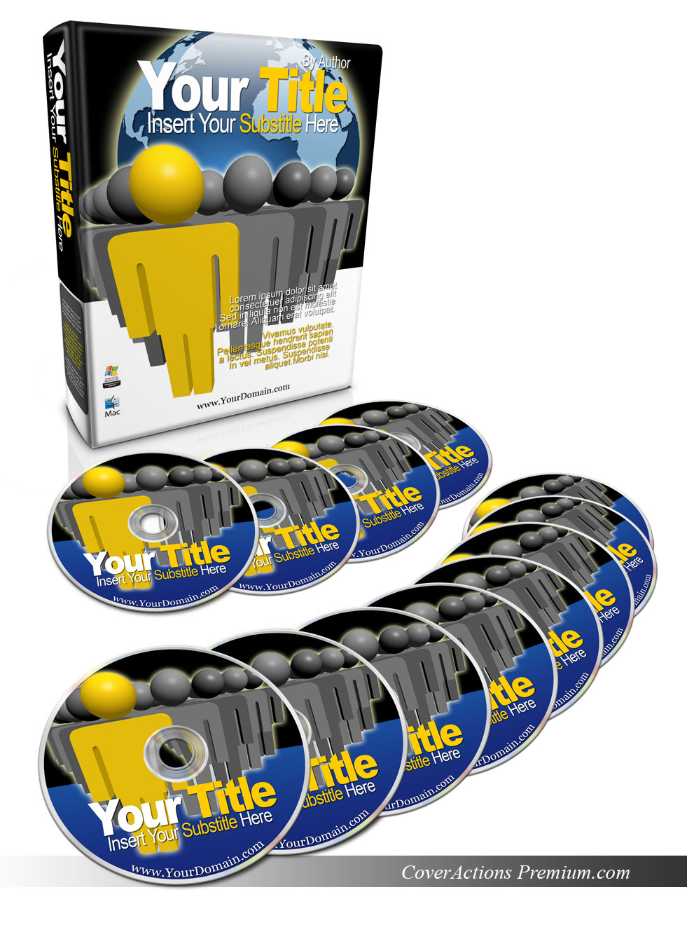 3 ring binder CD combo shot mockup
