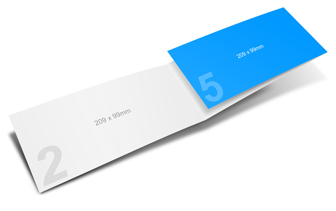 DL Horizontal Tri Fold Brochure Mockup