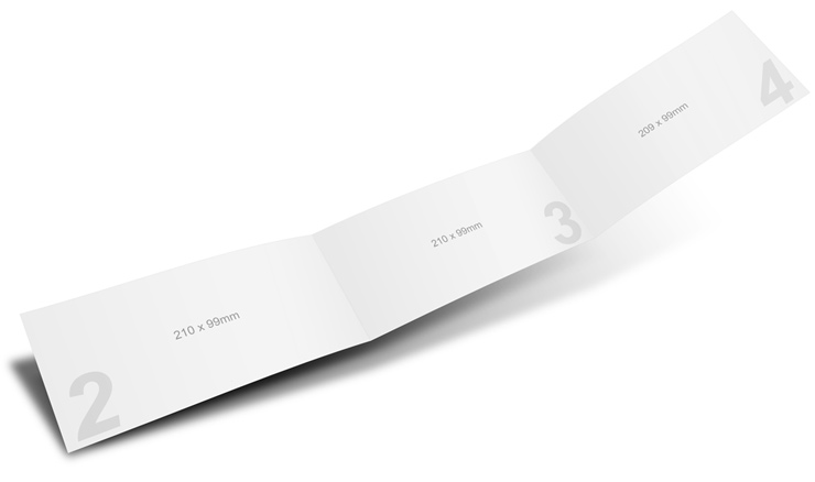 DL Horizontal Tri Fold Brochure Mockup