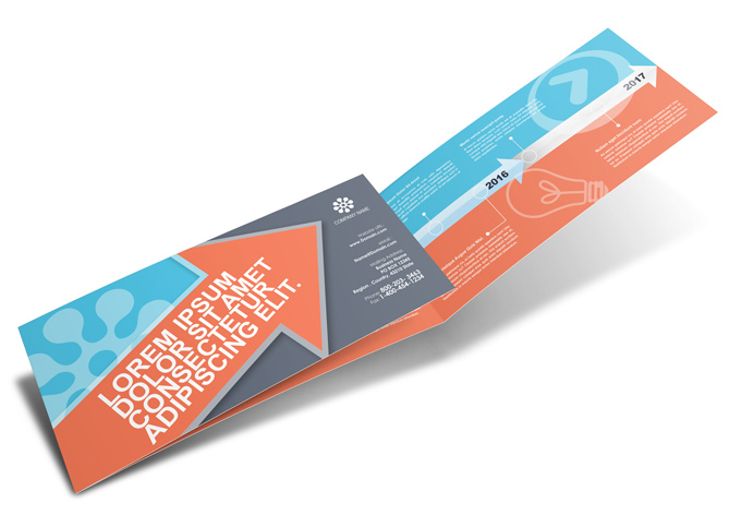 DL Horizontal Tri Fold Brochure Mockup