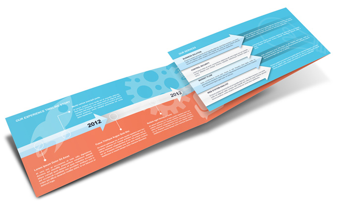 DL Horizontal Tri Fold Brochure Mockup