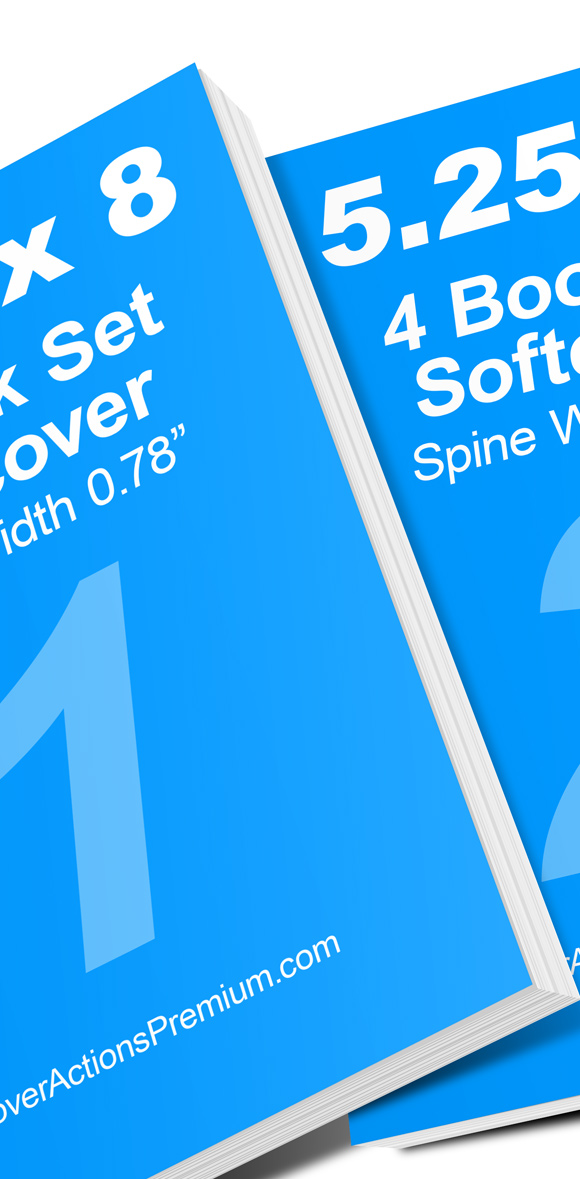 4 Book Set Mockup- 5.25 x 8 Paperback Book