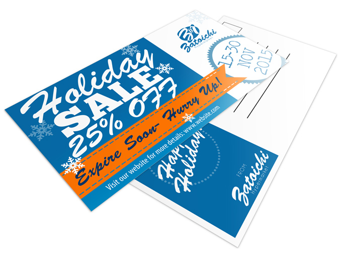 6 x 11 Landscape Postcard Mockup Template