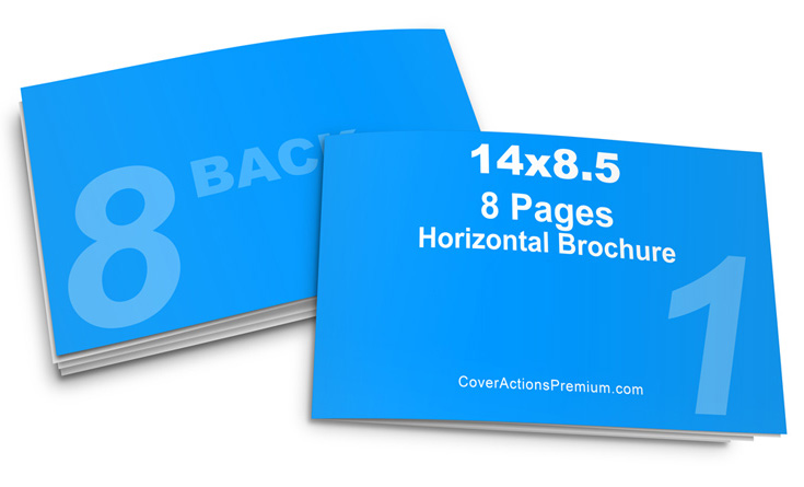 8 Page 14 x 8.5 Horizontal Brochure Mockup