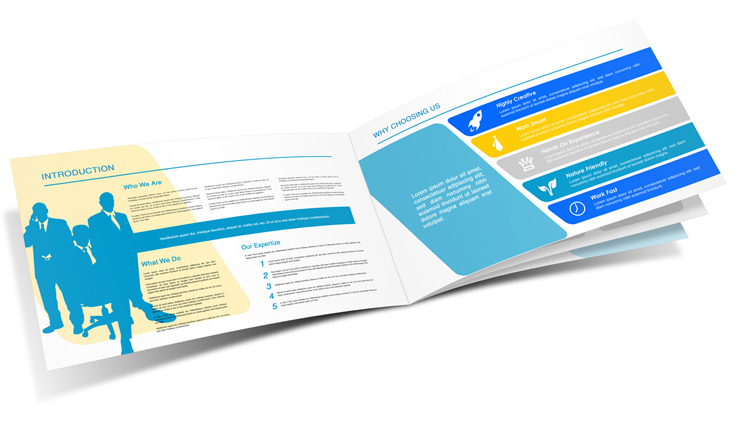 8 Page 14 x 8.5 Landscape Brochure Mockup Template