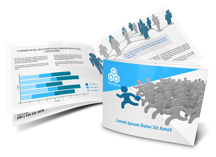 8 Pages 8.5 x 11 horizontal Open Brochure Mockup Template