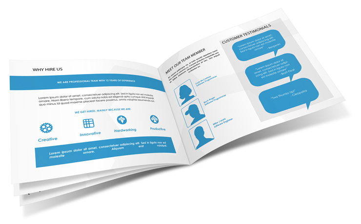 8 Pages 8.5 x 11 landscape Open Brochure Mockup Template