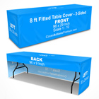3 Sided 8 ft Fitted Table Cover Photoshop Action Mockup and Template Set
