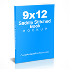 9x12 Saddle-Stitched Book Photoshop Action Mockup Set- PT1