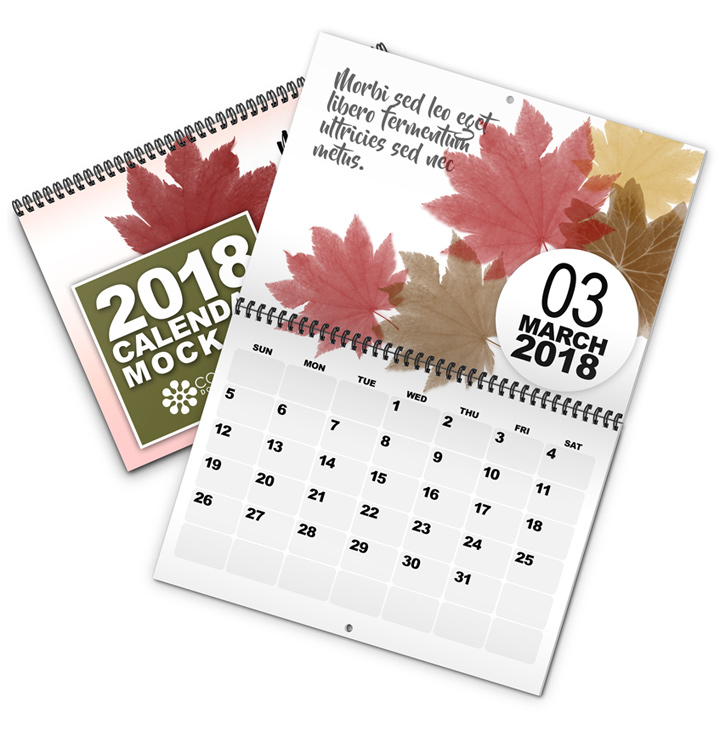 Calendar Mockup Template - 11 x 8.5