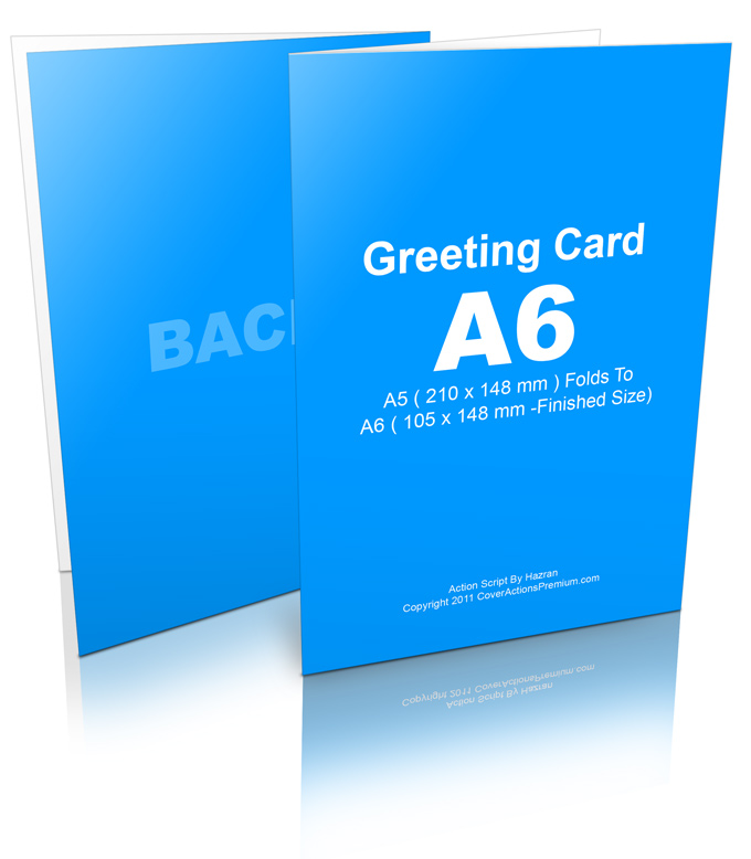 A6, A5, A4, A3, A2 half-fold card mockup