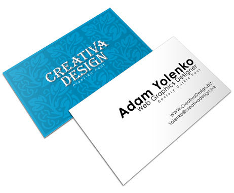 Business Card Action Script-90 x 54 mm international standard size