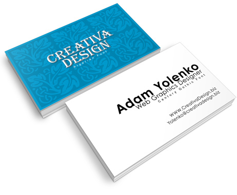 Business Card Action Script-90 x 54 mm international standard size