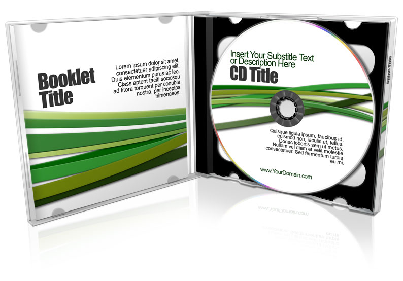 Open CD jewel case template mockup