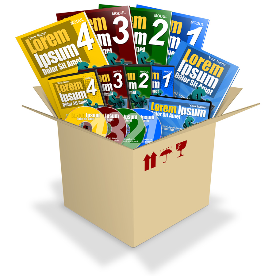 combo shot with shipping carton box mockup