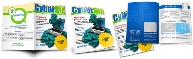 Cover Actions- saddle stitch 8.5 x 11 paperback Book Mockup