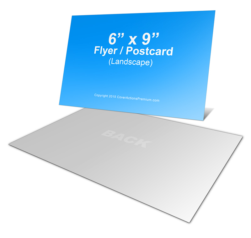 Landscape 6x9 Flyer/ Postcard Mock Up Cover Action