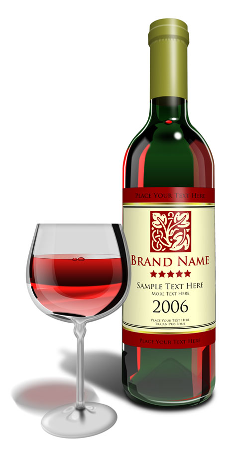 Wine Bottle PSD Template
