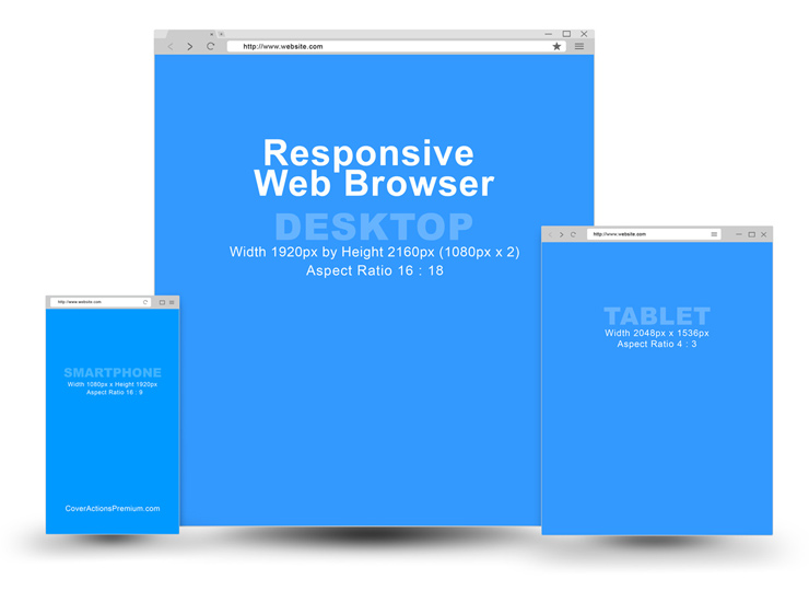 Responsive Web Browser Mockup Action