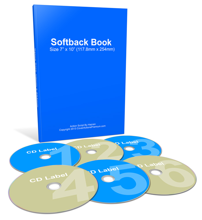 Paperback Book 6 CDs Bundle Mockup