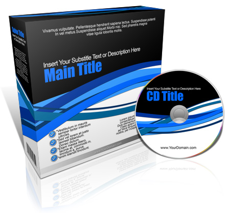 wide software box with CD / DVD ecover actions