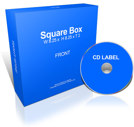 square software box with CD / DVD ecover actions