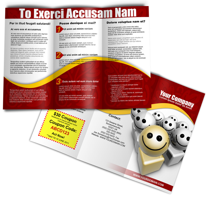 A4 trifold brochure mockup templates