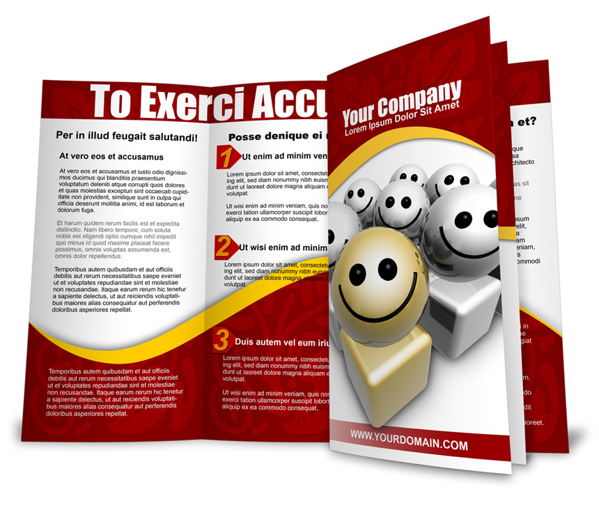 A4 trifold brochure mockup template