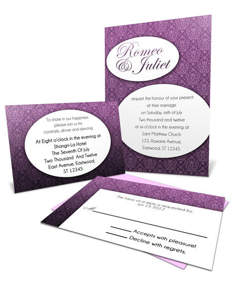 Wedding invitation package template design