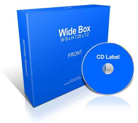 wide software box with CD mockup