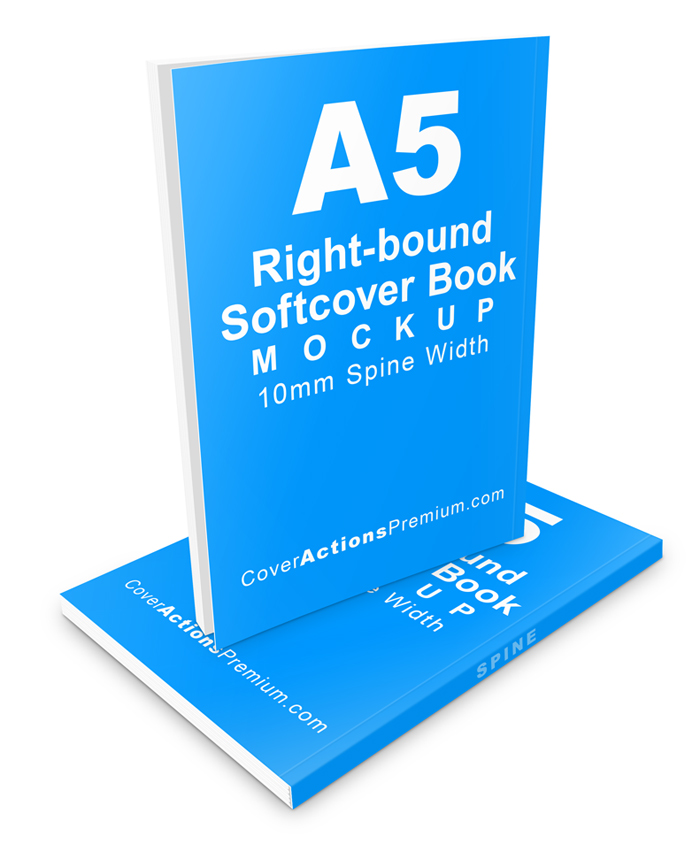 A5 paperback Book Mockup- right bound
