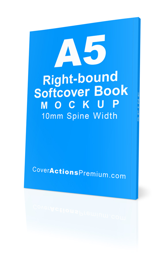 A5 right bound softcover Book Mockup