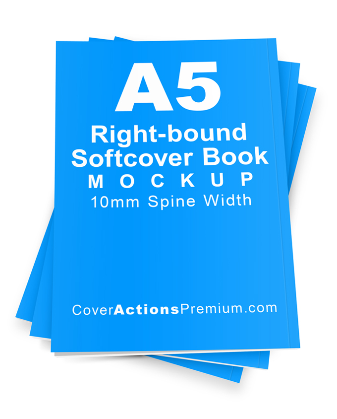A5 right bound softcover Book Mockup