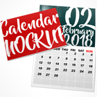 Saddle Stitched A5 Landscape Calendar Photoshop Action Mockup, PSD Tempate